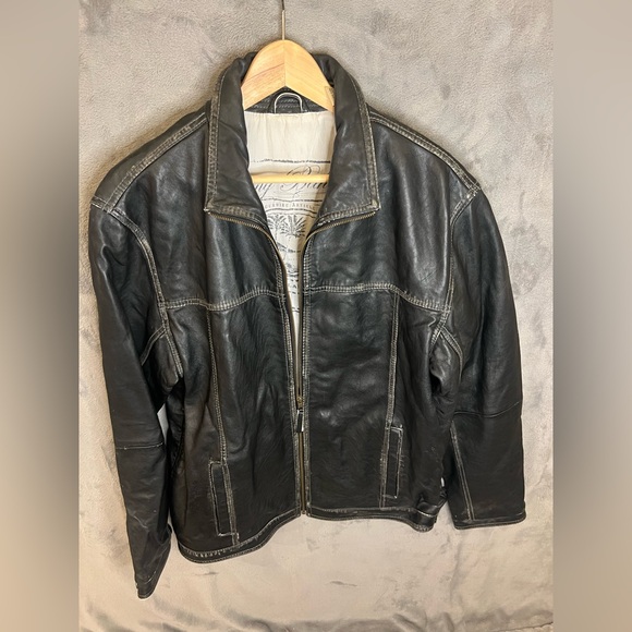 Tommy Bahama Distressed Leather Jacket - Size Large - Picture 1 of 14